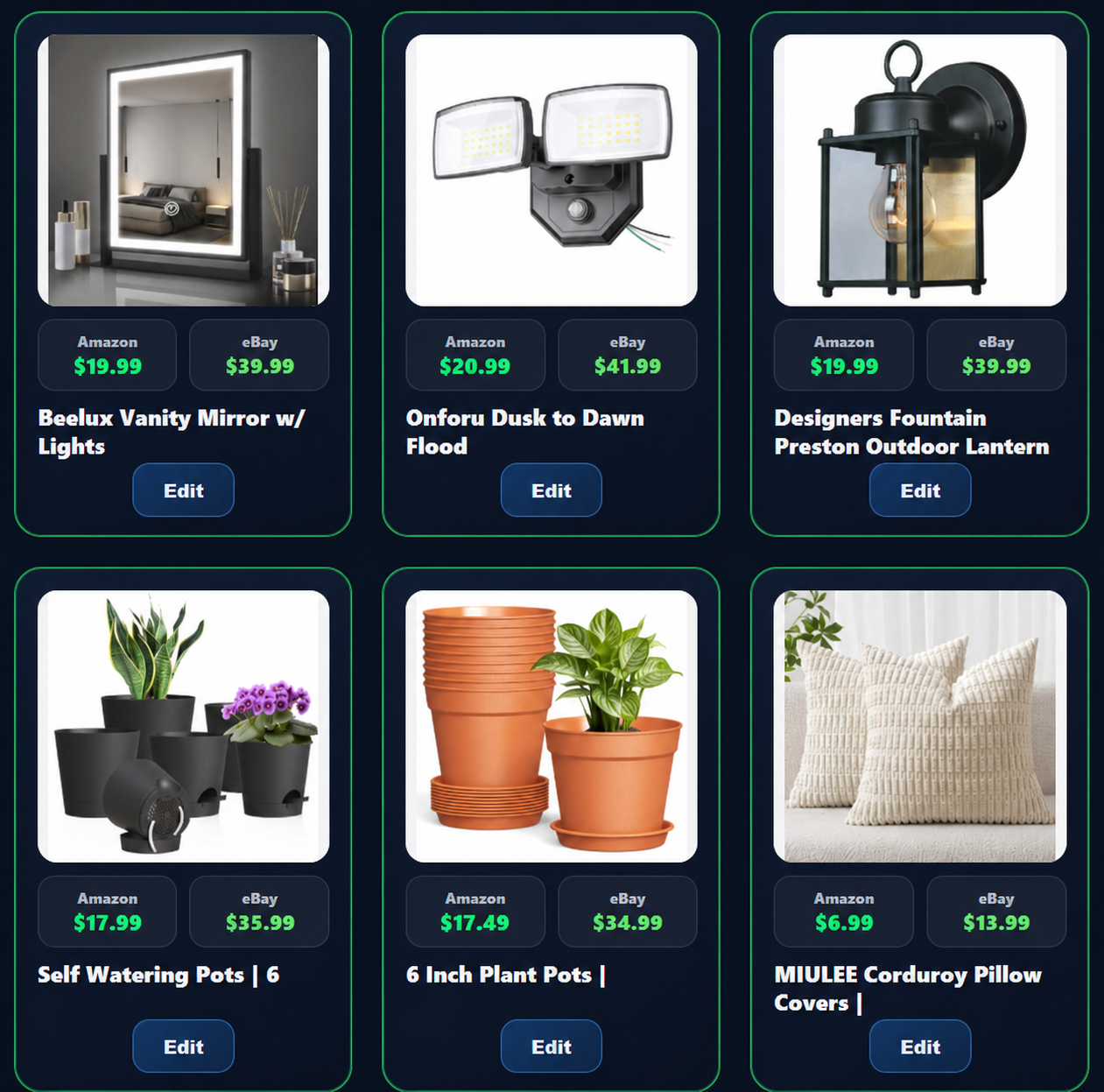ListForge inventory product tiles